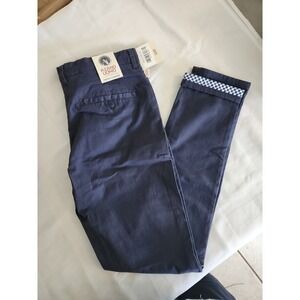 Azaro‎ Uomo Mens Chino Pants Size 32 X 31 Navy Mid Rise Straight